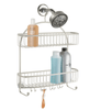 InterDesign Home & Kitchen InterDesign York Lyra Extra Wide Bathroom Shower Caddy for Shampoo, Conditioner and Soap, Silver
