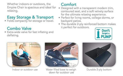 Intex Home & Kitchen Intex Inflatable Empire Chair 68582 Yellow