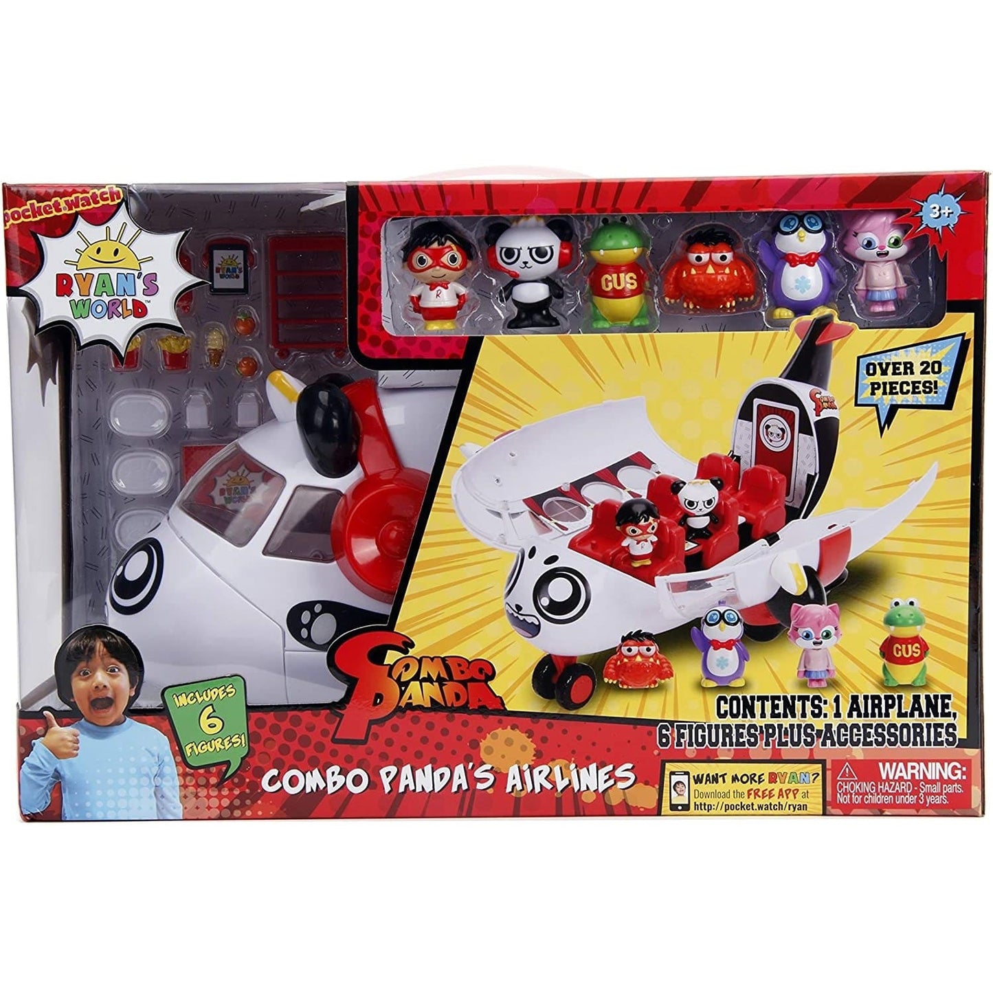 Jada Toys Ryan's World Combo Panda Airplane Set