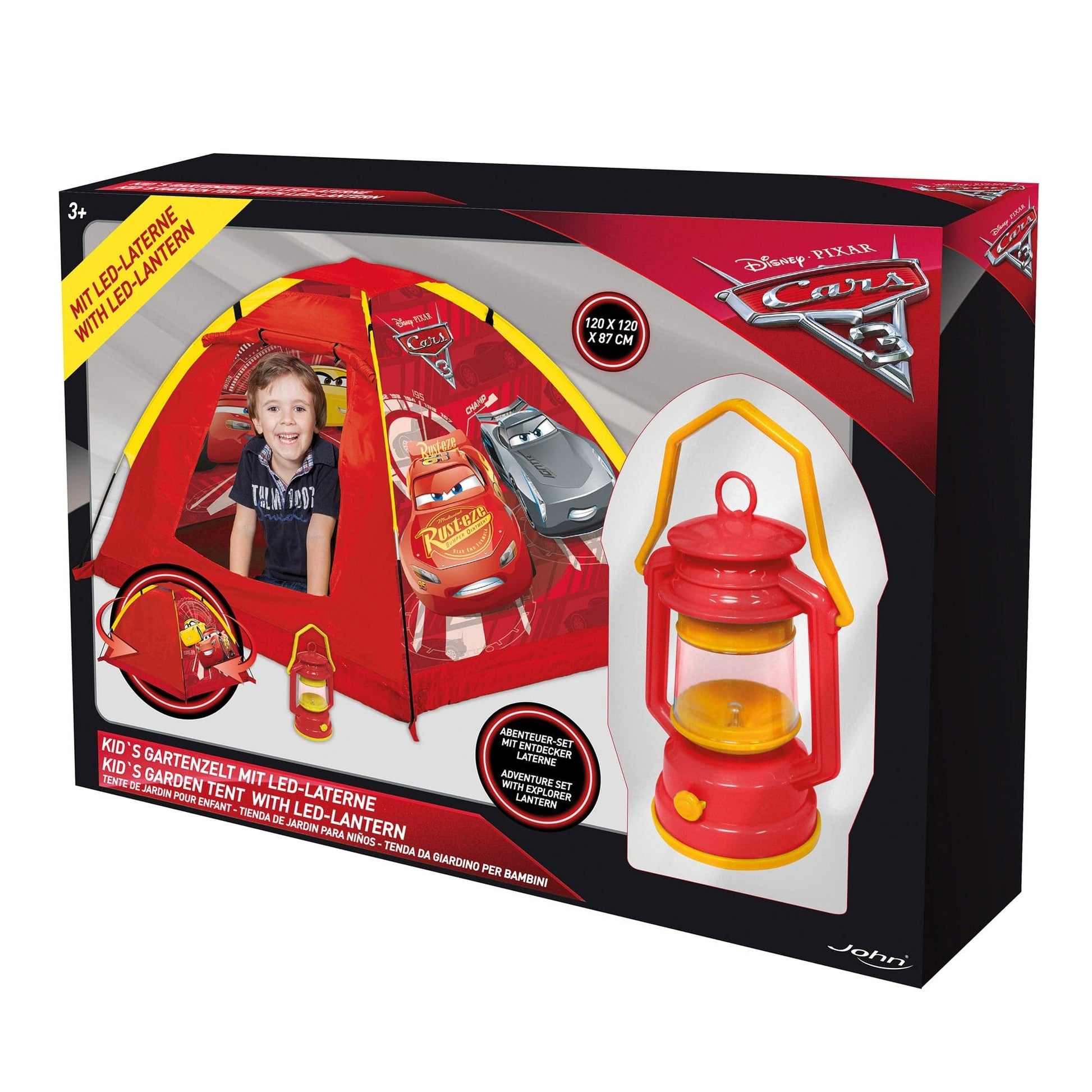 John Outdoor John - Disney Cars Garden Tent With Camping Lantern, In Display Box.