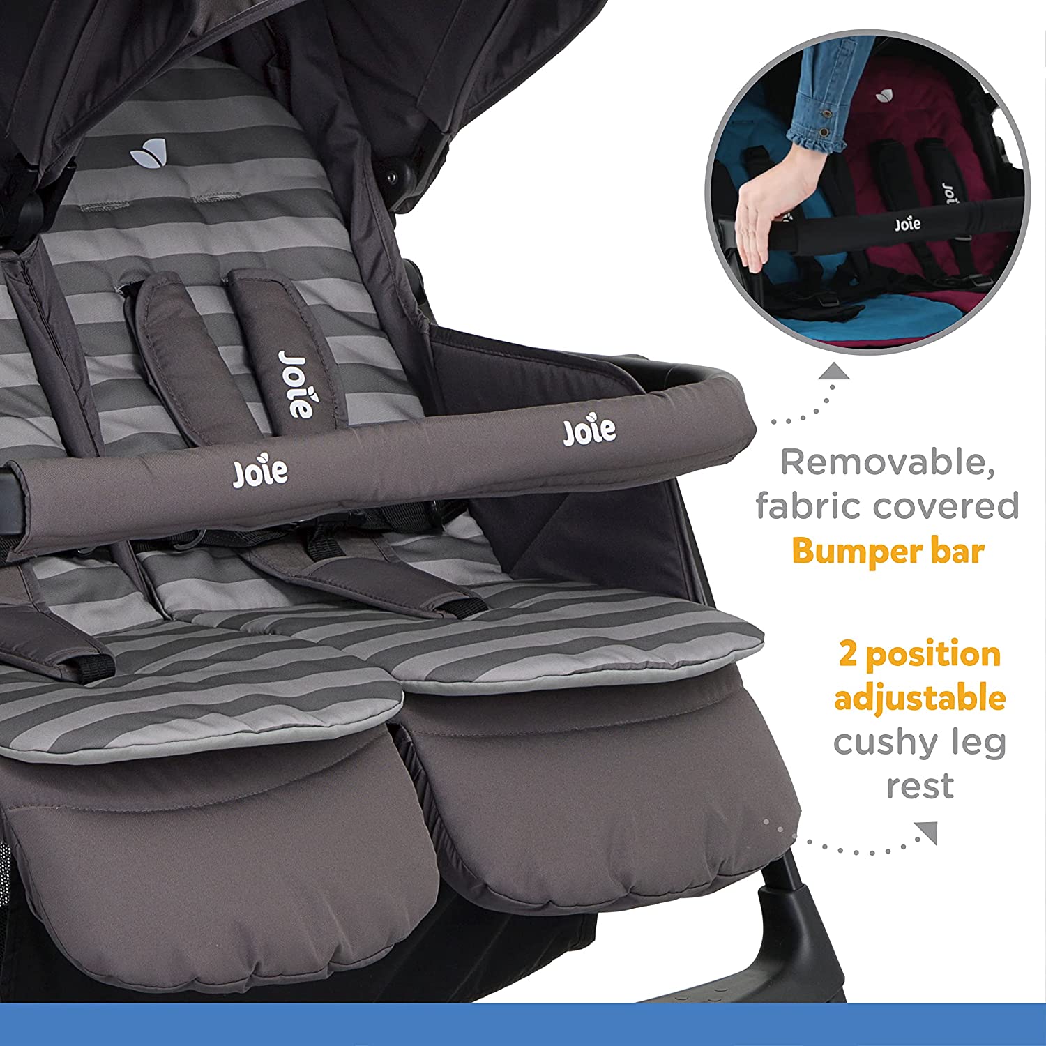 Joie babies Joie Aire Twin Baby Stroller -Double Buggy with Reversible Seat