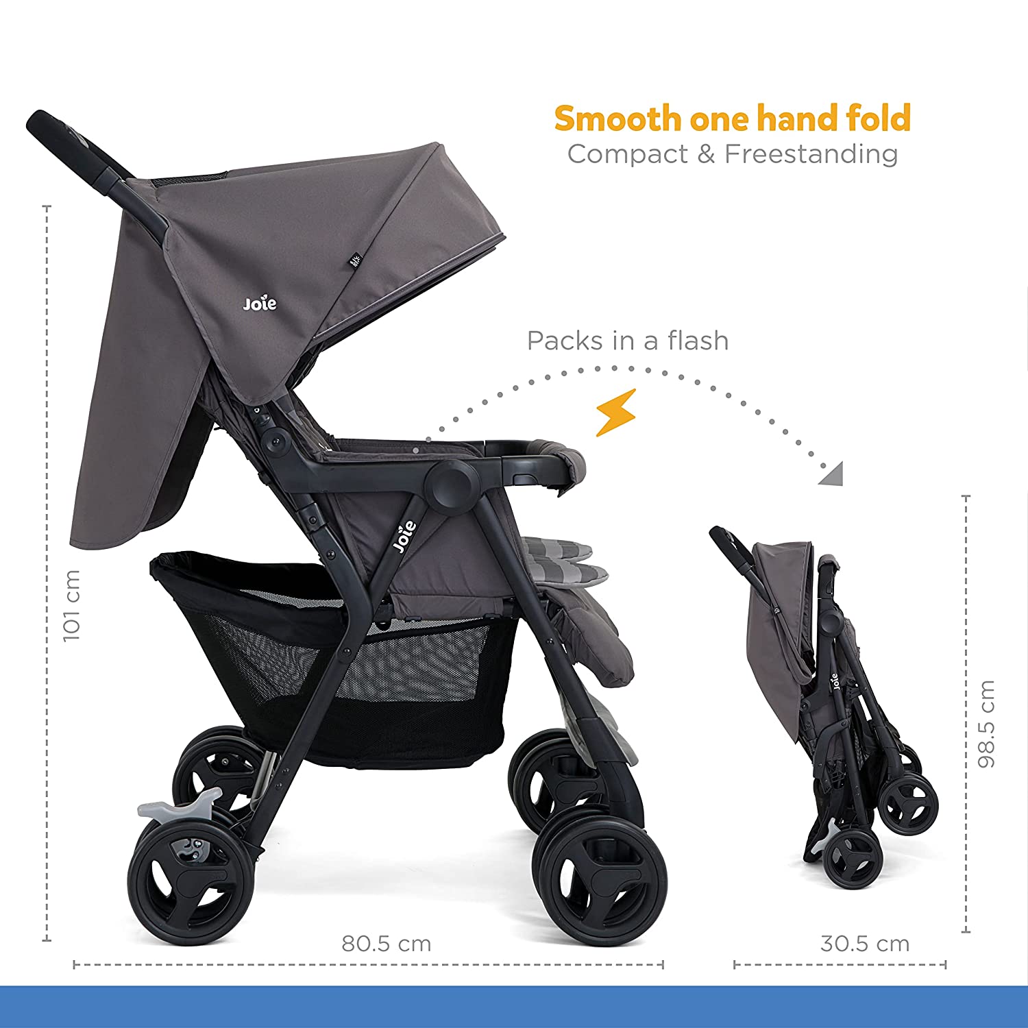 Joie babies Joie Aire Twin Baby Stroller -Double Buggy with Reversible Seat