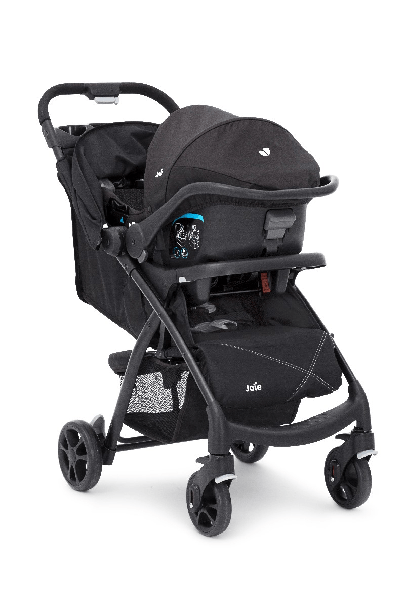 Joie Babies Joie - Muze LX Travel System with Joie Juva Infant Seat and Raincover Coal