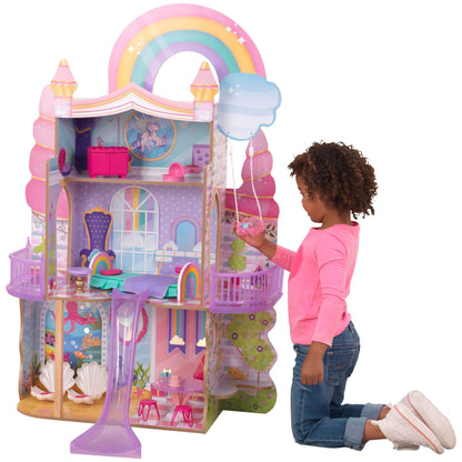 KidKraft Kidkraft Rainbow Dreams Unicorn Mermaid Dollhouse with EZ Kraft Assembly™