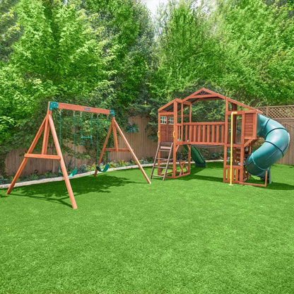 KidKraft Outdoor Kidkraft Boulder Bluff 2-In-1 Wooden Swing Set