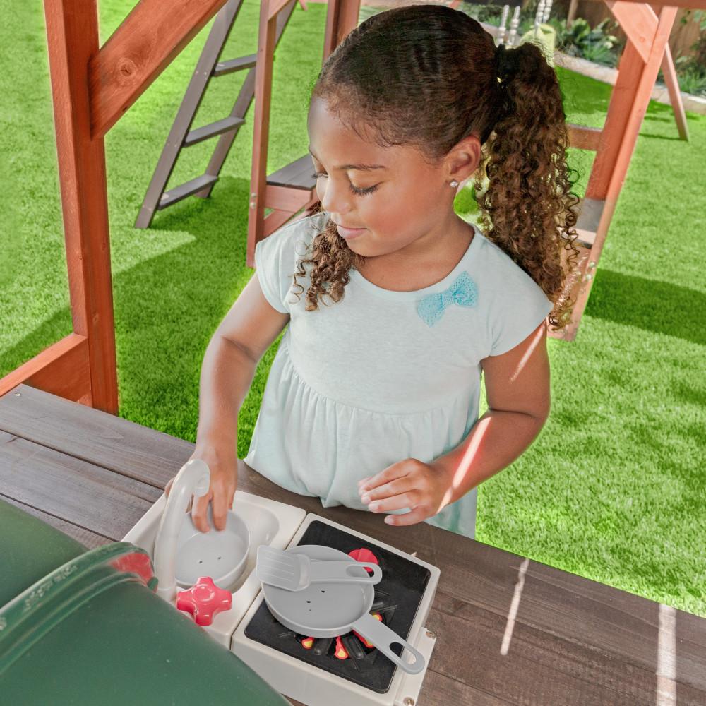 KidKraft Outdoor Kidkraft Boulder Bluff 2-In-1 Wooden Swing Set