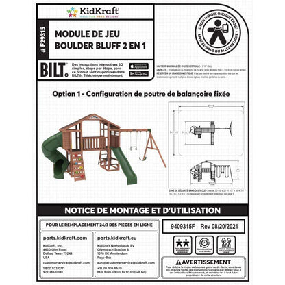 KidKraft Outdoor Kidkraft Boulder Bluff 2-In-1 Wooden Swing Set