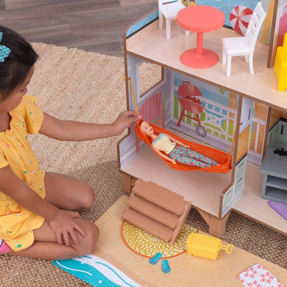 KidKraft Toys Kidkraft Ferris Wheel Fun Beach House Dollhouse With EZ Kraft Assembly™