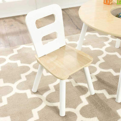 KidKraft Toys Kidkraft Round Table & 2 Chair Set -Natural White