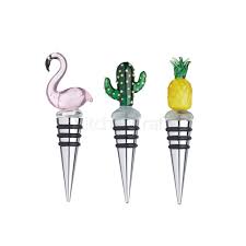 KitchenCraft Home & Kitchen KITCHENCRAFT BARCRAFT GLASS TOPPED TROPICAL BOTTLE STOPPER - MULTICOLOUR - BCSTOPDISP24