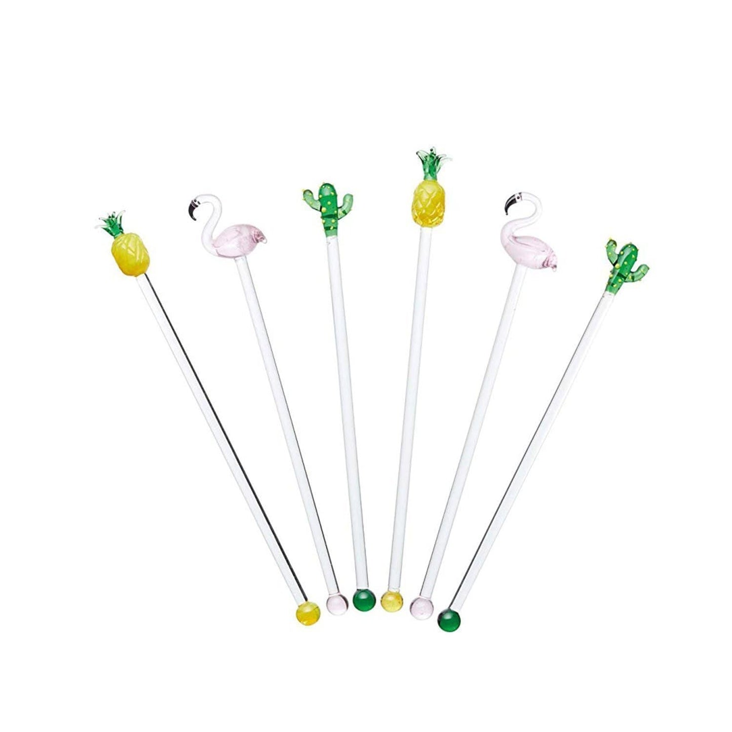 KitchenCraft Home & Kitchen KITCHENCRAFT BARCRAFT NOVELTY TROPICAL COCKTAIL STIRRING STICKS SET - MULTICOLOUR, 6-PIECE - BCSTIRASTD