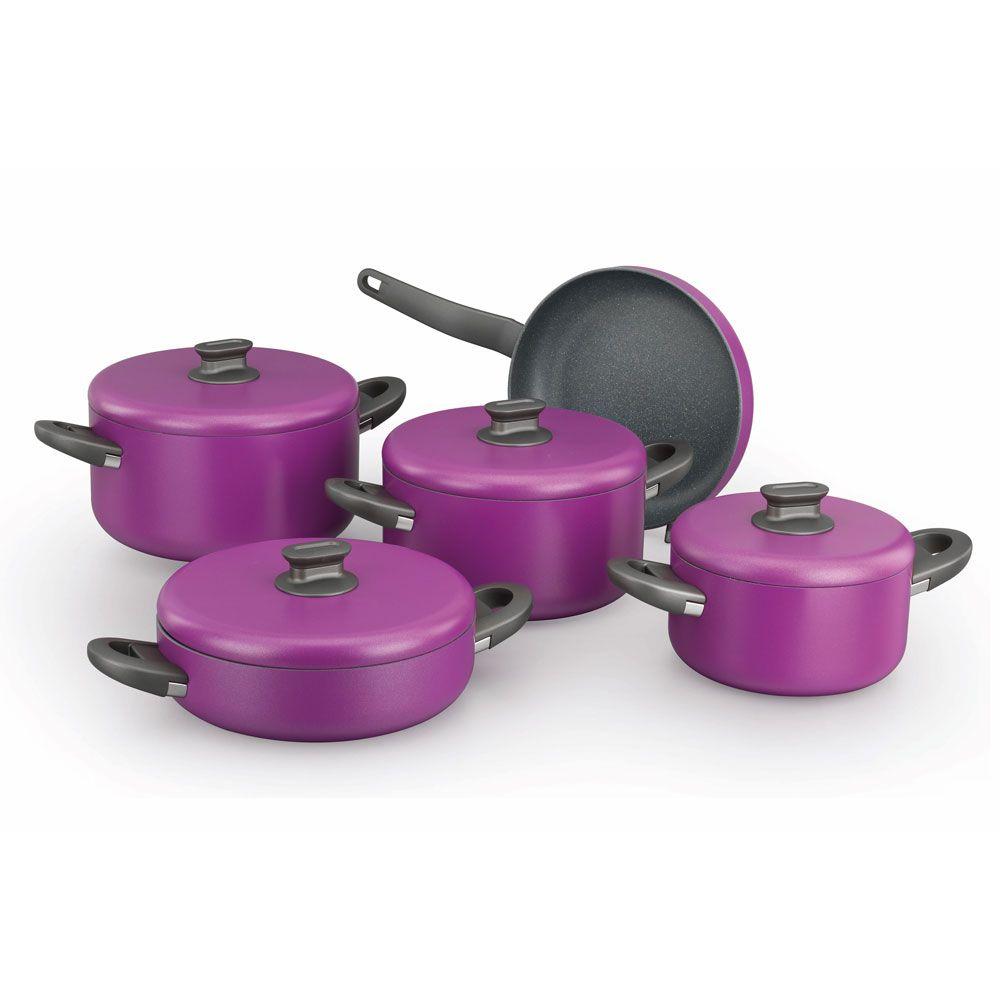 Korkmaz Home & Kitchen On - Lina Plus Cookware Set - Purple - (C-MX-A1289)
