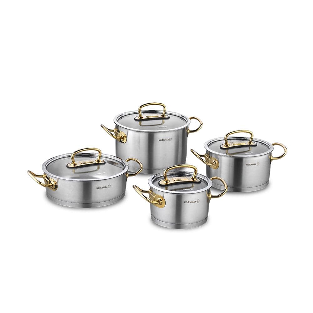 Korkmaz Home & Kitchen ﻿﻿﻿﻿﻿Proline Cookware Set Gold - (C-MX-A1148)