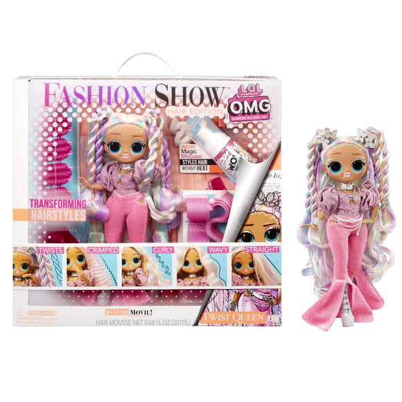 L.O.L Toys L.O.L. Surprise! OMG Fashion Show Hair Edition Twist Queen Fashion Doll With Transforming Hair