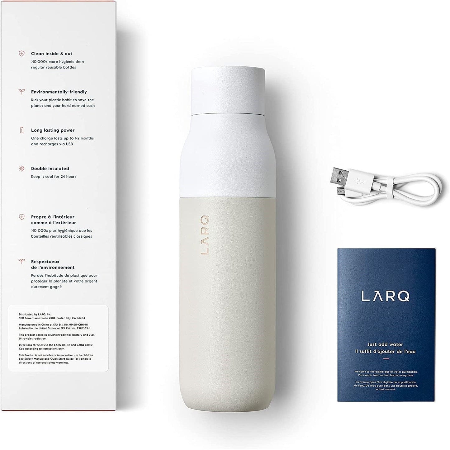 Larq Home & Kitchen LARQ Bottle Granite White 500ml/17oz