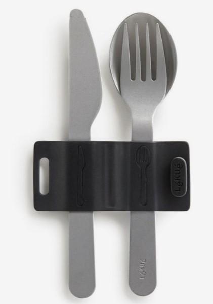 LEKUE Home & Kitchen Lekue Basics To Go Cutlery Silver 4X1 4X16Cm