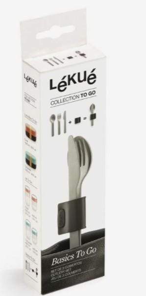 LEKUE Home & Kitchen Lekue Basics To Go Cutlery Silver 4X1 4X16Cm