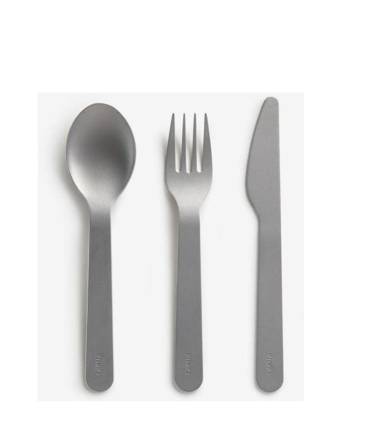 LEKUE Home & Kitchen Lekue Basics To Go Cutlery Silver 4X1 4X16Cm