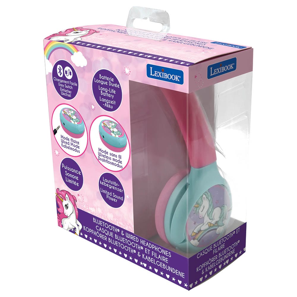 lexibook Toys Lexibook - Unicorn 2-in-1 Bluetooth & Wired Foldable Headphone