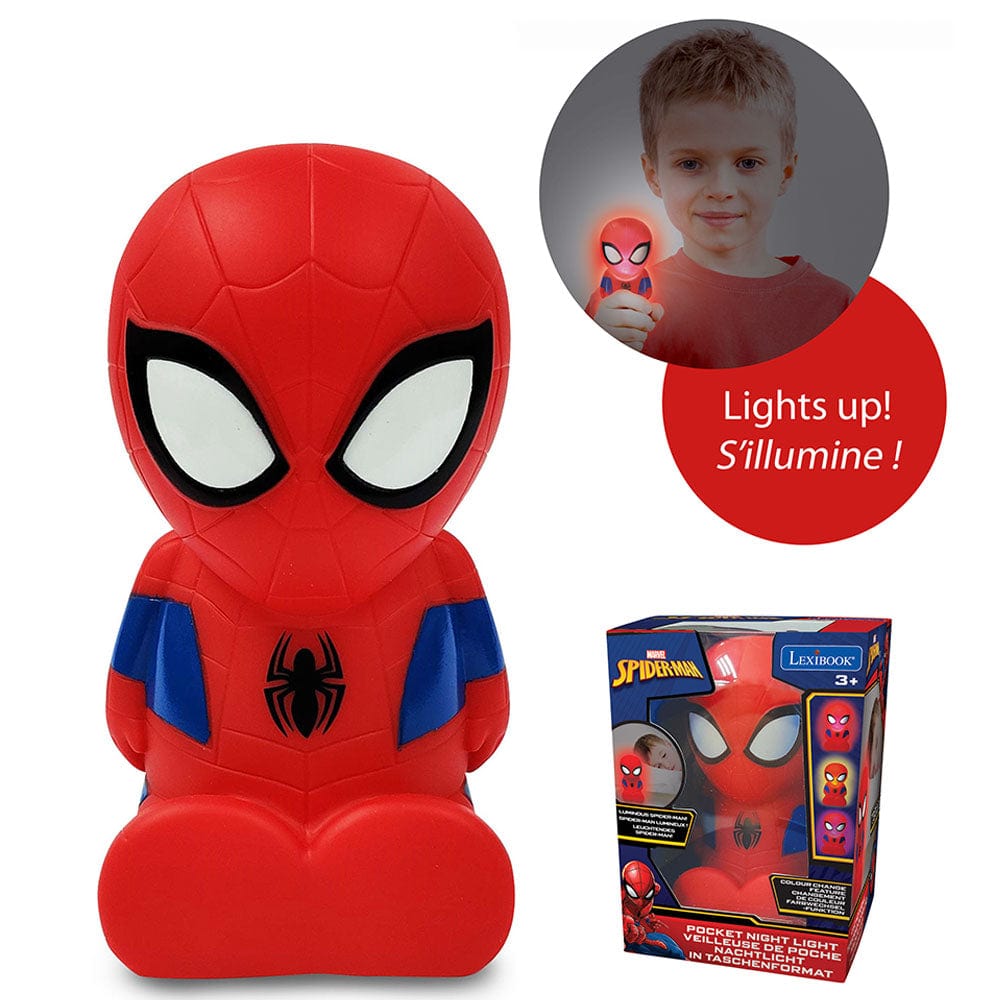 lexibook Toys Spider-Man 3D Design Color Change Pocket Night Light Approx 13cm