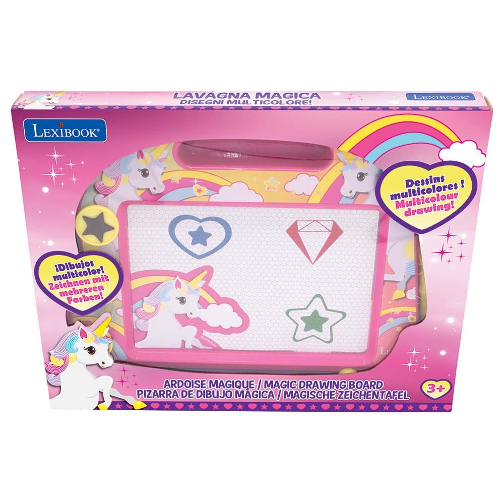 lexibook Toys Unicorn Magnetic Multicolor Drawing Board with accessories A5 Format