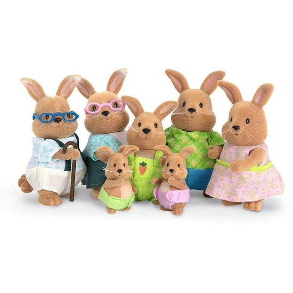 Li'L Woodzeez Toys Li'L Woodzeez - Rabbit Family Set With Grandparents