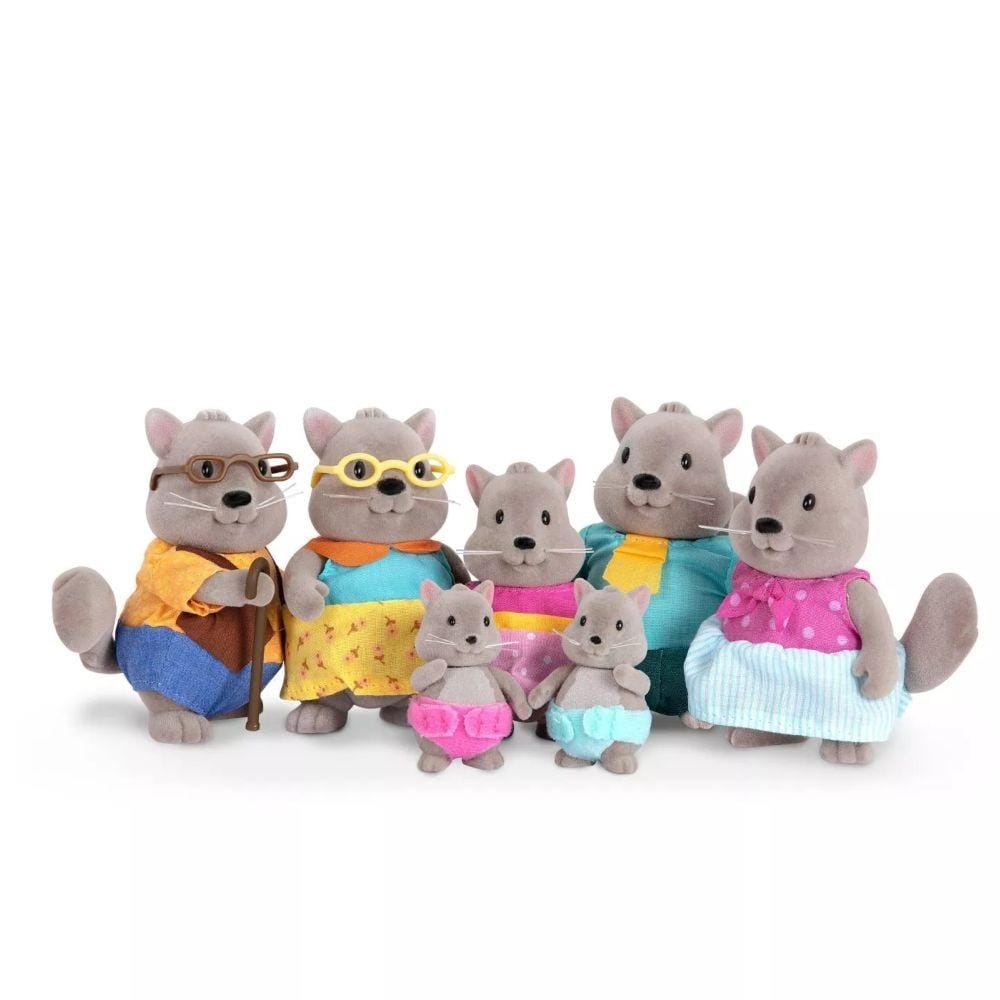 Li'L Woodzeez Toys Li'L Woodzeez - Squirrel Family Set With Grandparents