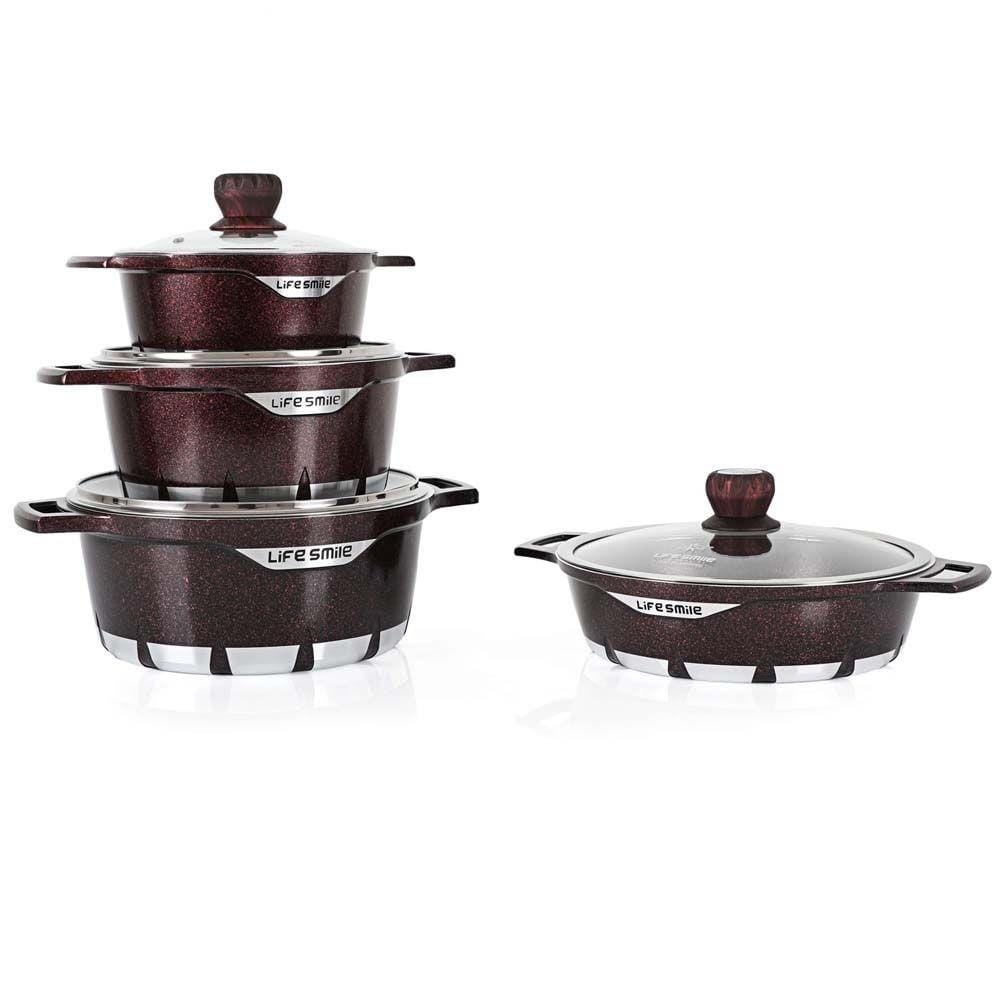 Lifesmile Home & Kitchen Life Smile 8Pcs Cookware Set