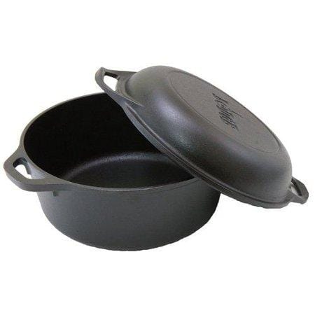 Lodge Home & Kitchen Lodge Pre-seasoned 5 Quart Cast Iron Double Dutch Oven, L8DD3