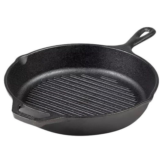 Lodge Home & Kitchen Lodge - Pre-Seasoned Cast Iron Round Grill Pan Black 26cm