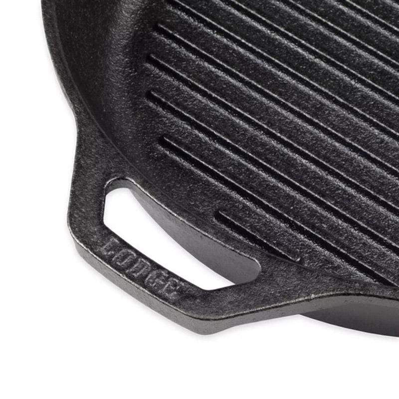 Lodge Home & Kitchen Lodge - Pre-Seasoned Cast Iron Round Grill Pan Black 26cm