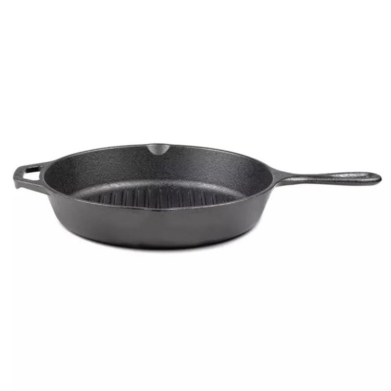 Lodge Home & Kitchen Lodge - Pre-Seasoned Cast Iron Round Grill Pan Black 26cm