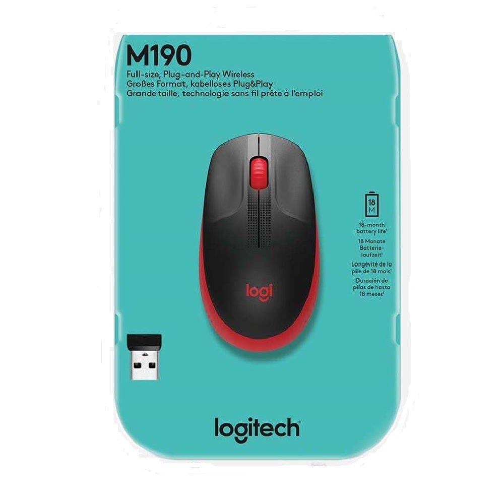 LOGITECH Electronics Logitech M190 Full Size Wireless Mouse - Red