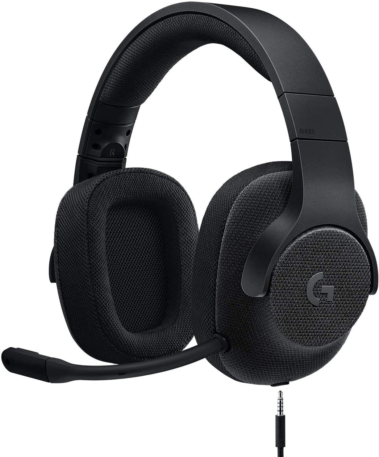 LOGITECH Gaming Logitech G433 7.1 Wired Surround Gaming Headset, Triple Black - 981-000668