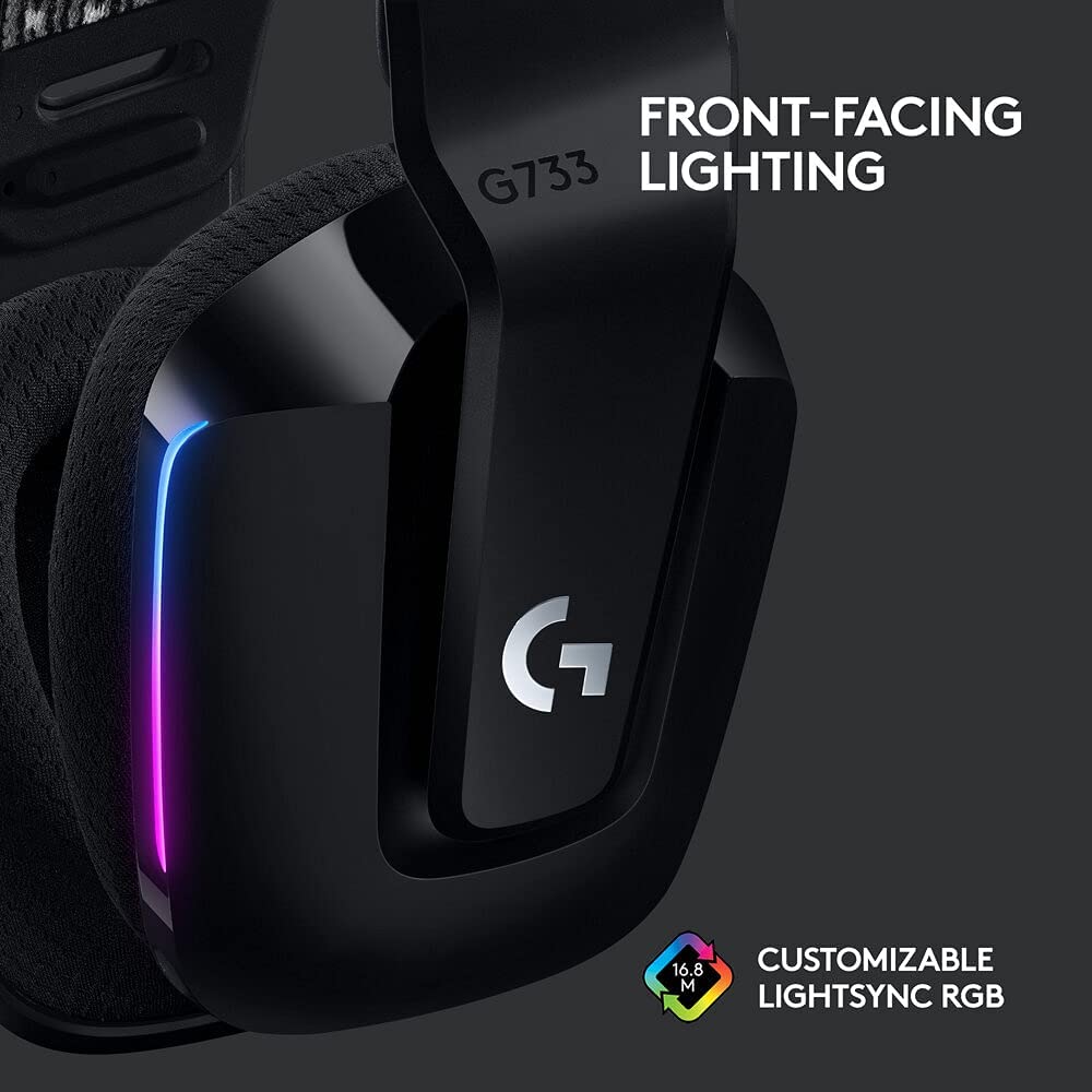 LOGITECH Gaming Logitech G733 Ultra-Lightweight Wireless Gaming Headset, Black