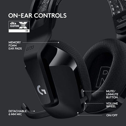LOGITECH Gaming Logitech G733 Ultra-Lightweight Wireless Gaming Headset, Black