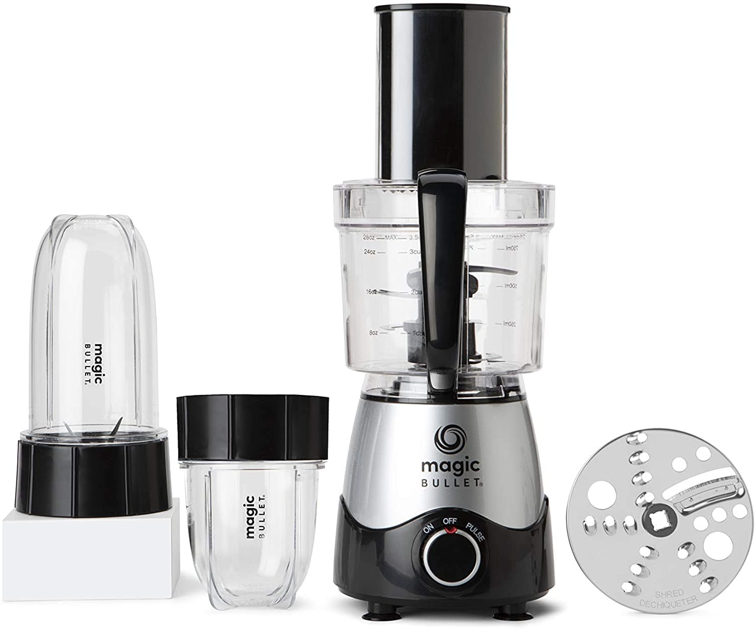 Magic Bullet Home & Kitchen Magic Bullet 400 Watts, 10 Piece Set, Mini Food Processor, Personal Blender, Silver, 2 Years Warranty