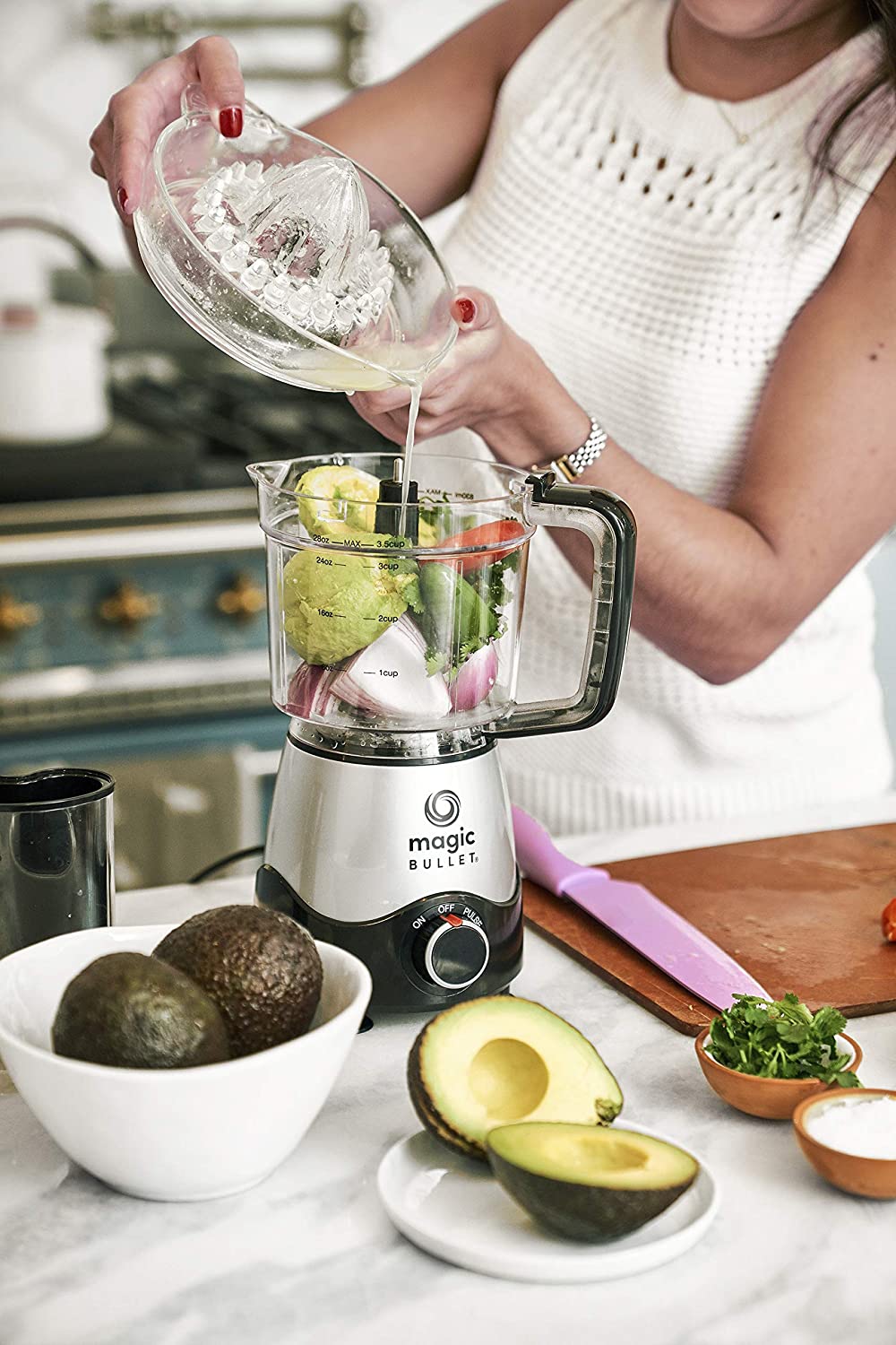 Magic Bullet Home & Kitchen Magic Bullet 400 Watts, 10 Piece Set, Mini Food Processor, Personal Blender, Silver, 2 Years Warranty