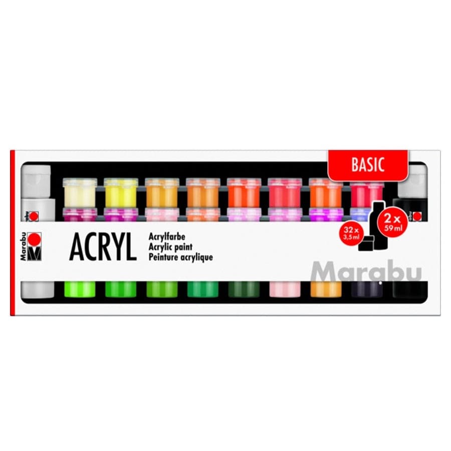 Marabu Toys Marabu Acrylic Paints 34pc Assortment Basic