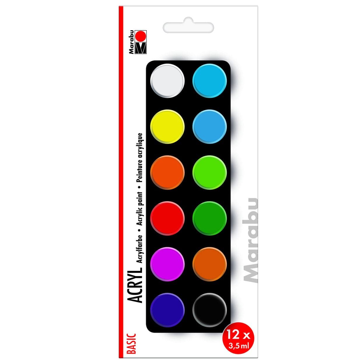 Marabu Toys Marabu Acrylic Paints set Basic, 12 x 3,5 ml