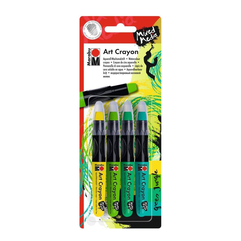 Marabu Toys Marabu Art Crayon blister assortment of 4 Green Jungle