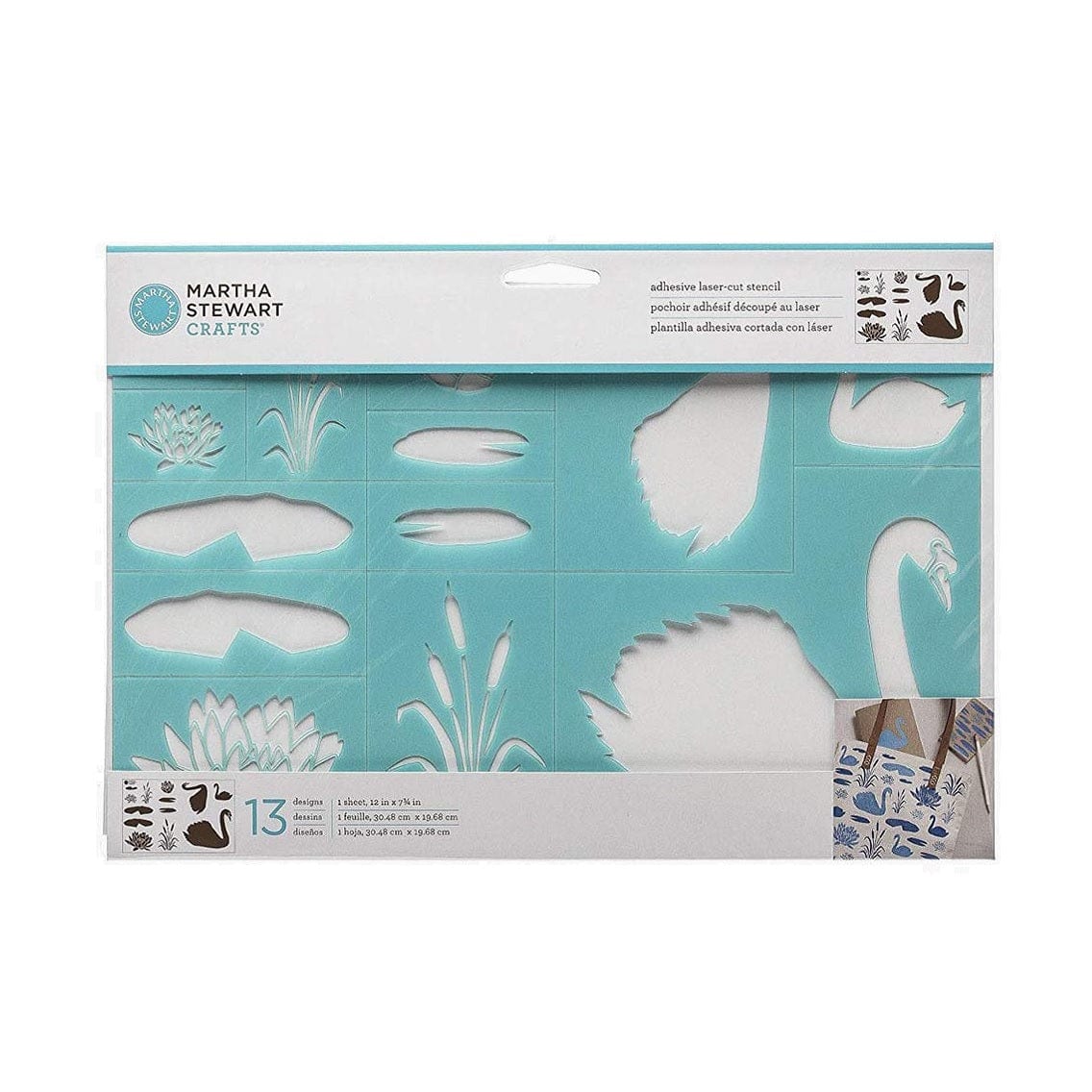 Martha Stewart Toys Martha Stewart Adhesive Stencils 1 Sheet Swan Lake
