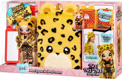 MGA Na! Na! Na! Surprise 3-in-1 SPARKLE Backpack Bedroom-JENNEL JAGUAR