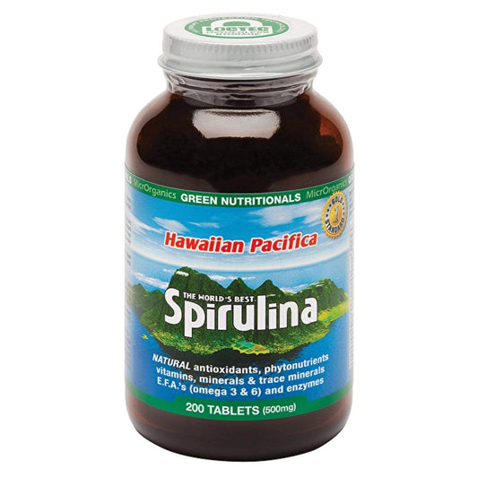 MicrOrganics Beauty MicrOrganics Green Nutritionals Hawaiian Pacifica Spirulina 500mg 200 Tablets