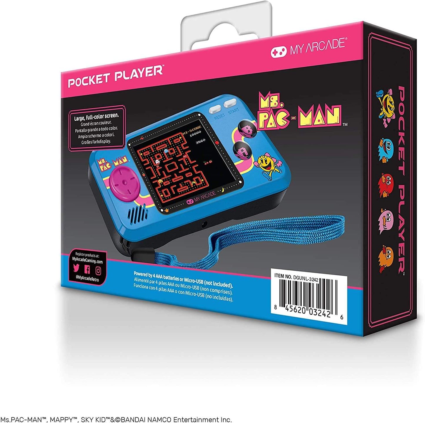 My Arcade Gaming My Arcade Ms. Pac-Man Pocket Player Handheld Game Console: 3 Built In Games