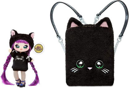 Na Na Toys Na Na Na Surprise 3-in-1 Backpack Bedroom Black Kitty Playset with Limited Edition Tuesday Meow Doll