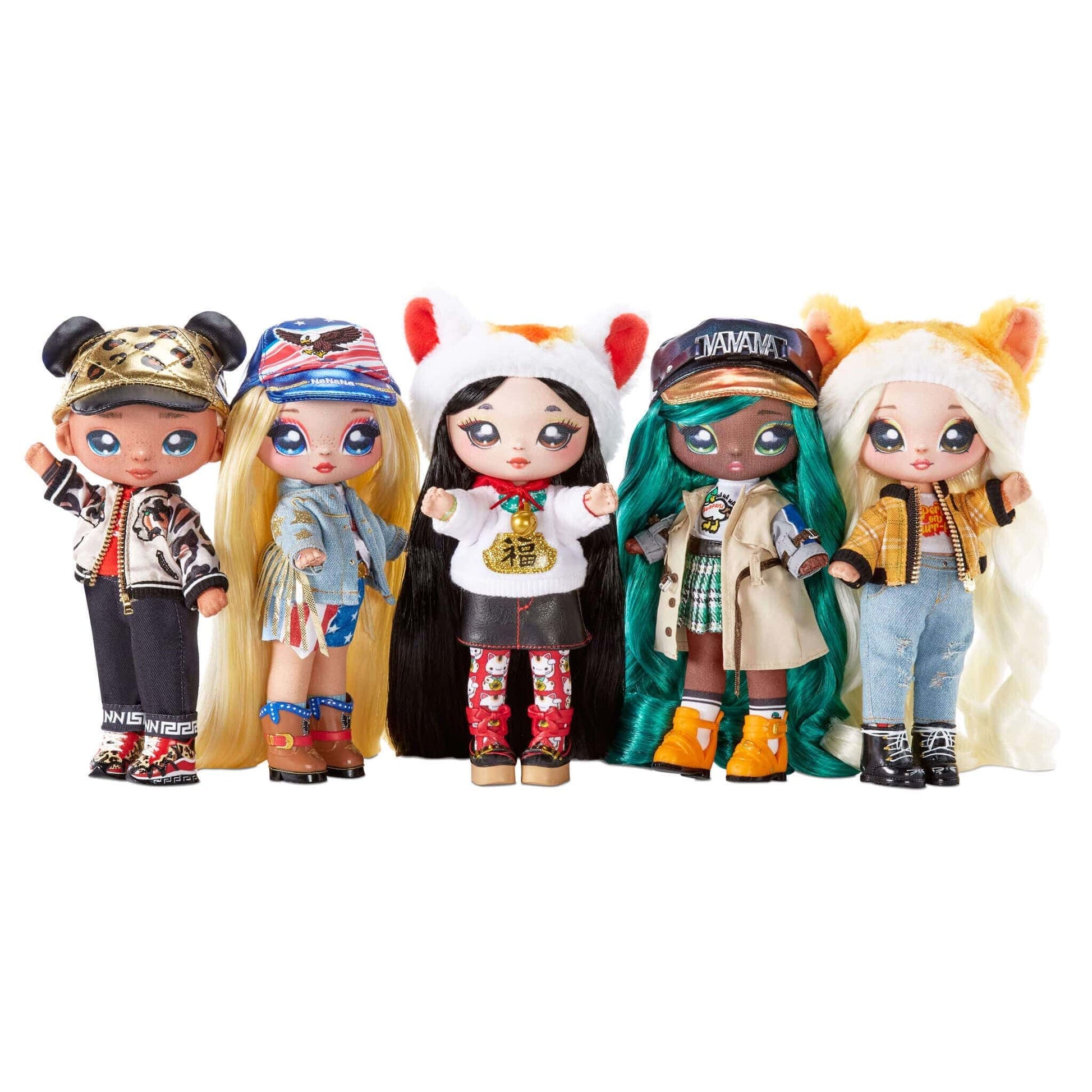 Na Na Toys Na! Na! Na! Surprise Glam S2 7.5" Fashion Doll with Green Hair and Metallic Clip-on Duck Purse in SK