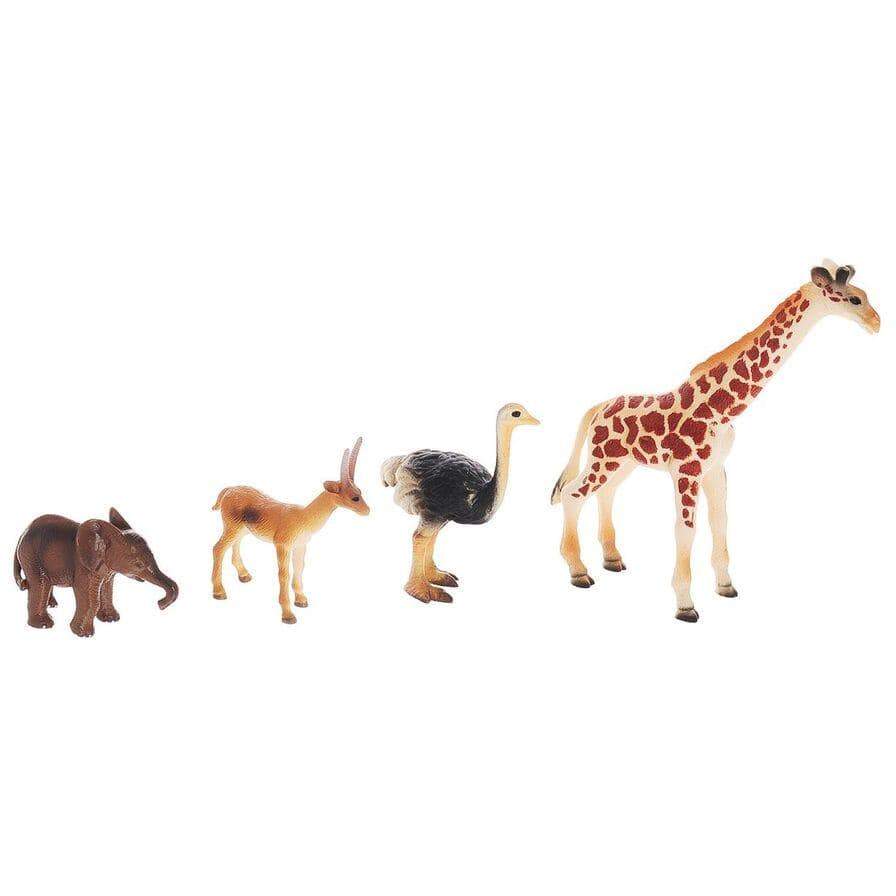 National Geographic toys Nat Geo Animal Play Set with Giraffe, Ostrich, Gazelle & Baby Elephant