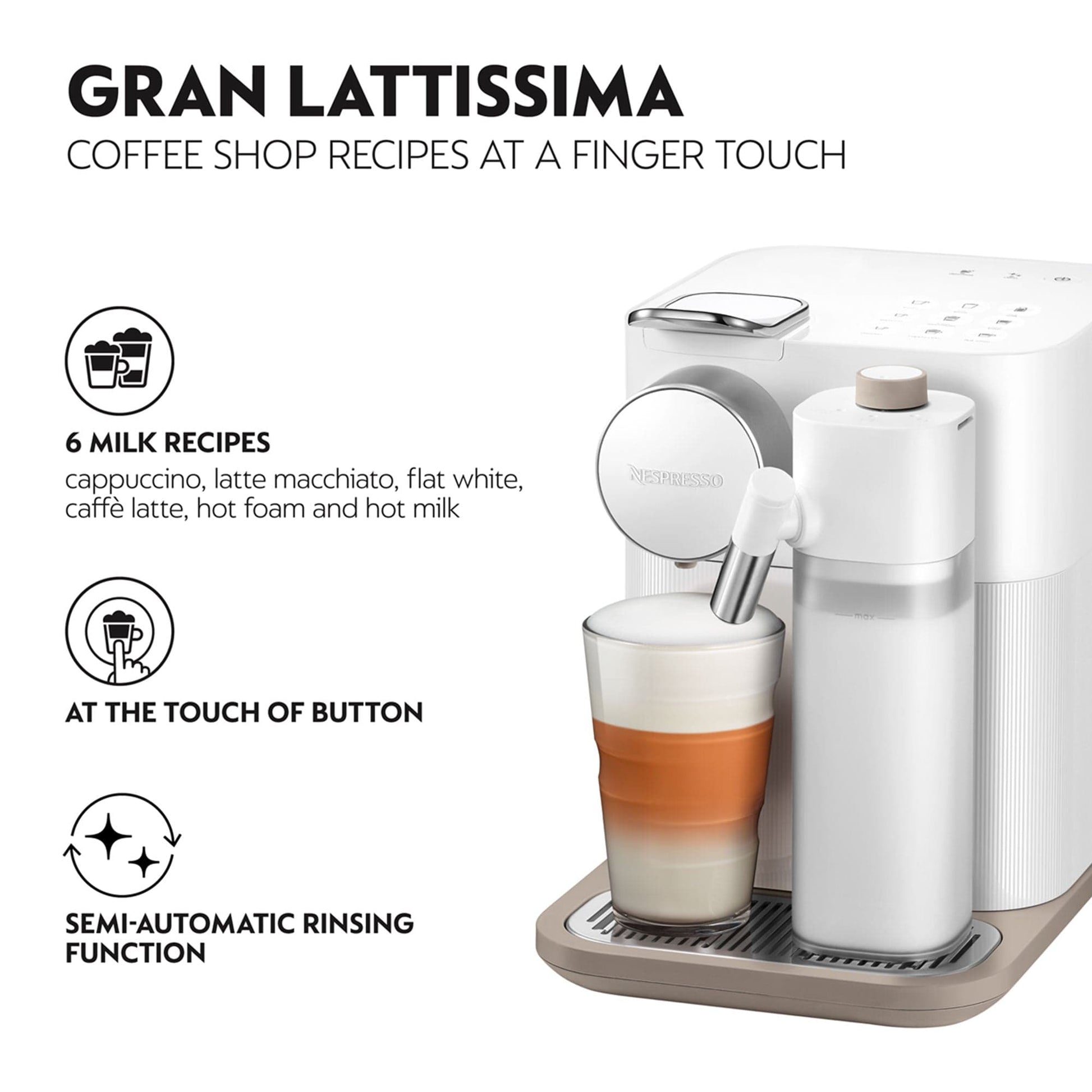Nespresso Appliances Nespresso Gran Lattissima coffee machine, White