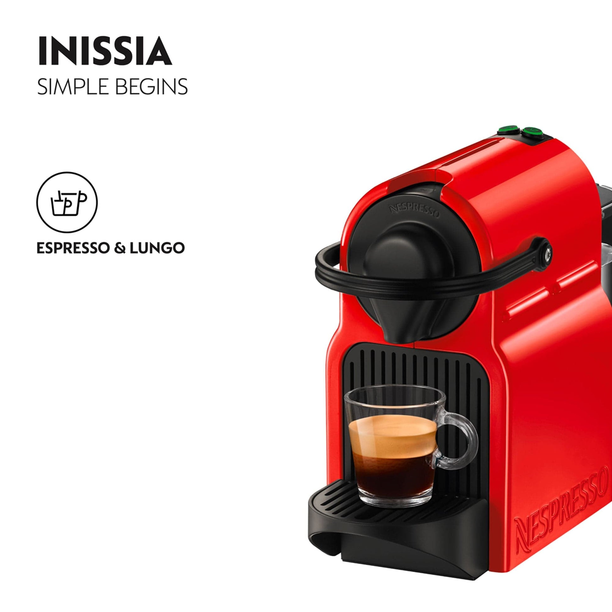 Nespresso Appliances Nespresso Inissia Coffee Machine, Ruby Red